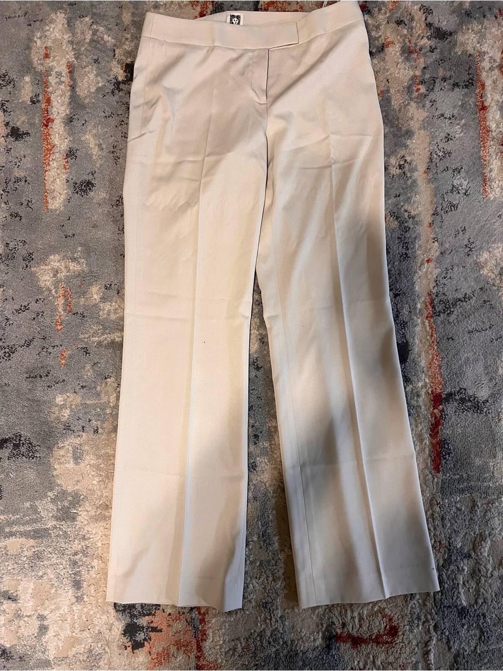 Anne Klein Cream Straight-Leg Dress Pants